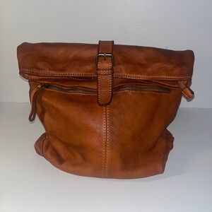 Pelle  Brown Leather Backpack